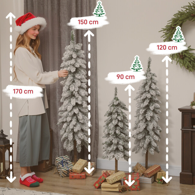 4goodz Set 3 kerstbomen met sneeuw 90/120/150 cm 3389873 large