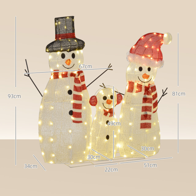 4goodz Kerstfiguur set van sneeuwmannen met verlichting 148 led - 3389871 large