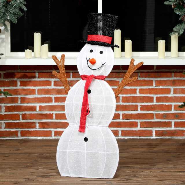 4goodz Kerstfiguur set van sneeuwmannen met verlichting 148 led - 3389875 large