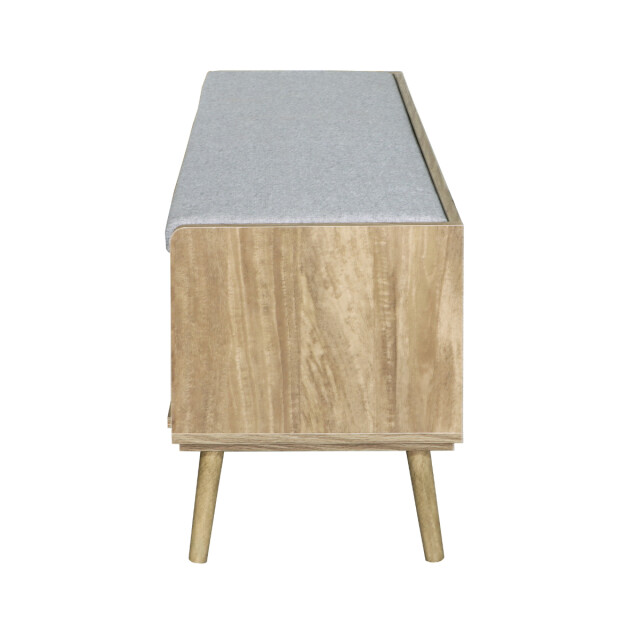 CaliCosy Schoenenbank 1 deur met rotan front en 3 open niches l100 cm palmo 3389835 large