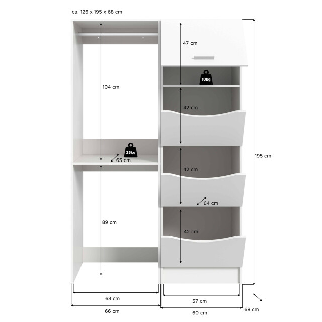 Furnilux Wasmachine ombouw 2 delige set (wasmachinekast en waskast) - 3389131 large
