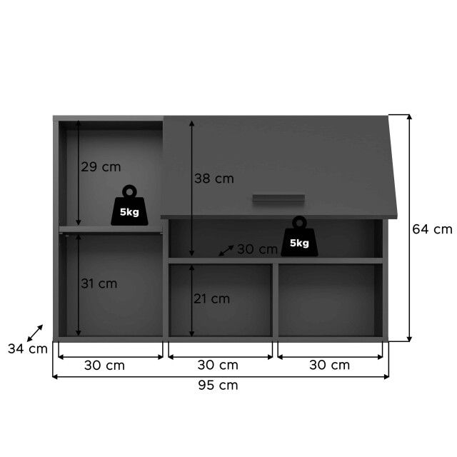 Furnilux Hangkast free 95x64x34 cm in – wandkast voor badkamer, keuken of 3389153 large