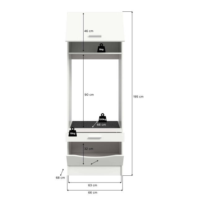 Furnilux Wasmachine ombouwkast free 66x196x68 cm 3389071 large