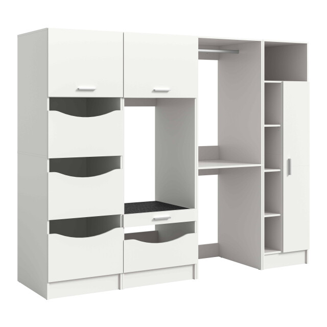 Furnilux Wasmachine ombouwkast 4-delig free 248x195x68 cm in antraciet – badkamerkastset, 3389211 large