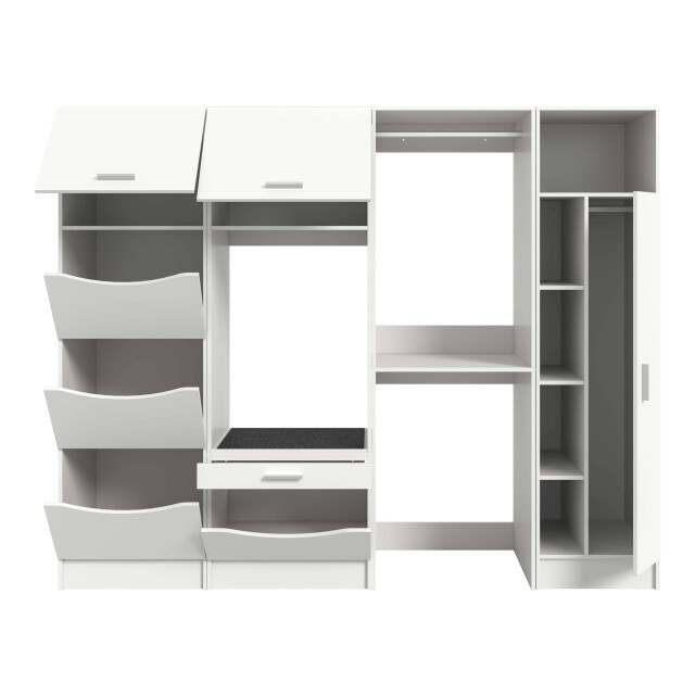 Furnilux Wasmachine ombouwkast 4-delig free 248x195x68 cm in antraciet – badkamerkastset, 3389211 large