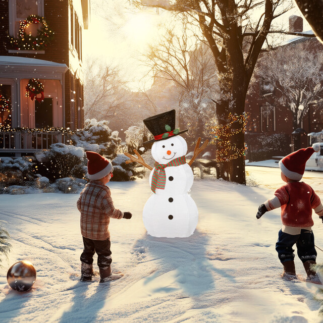 4goodz Kerstfiguur sneeuwpop led 78x20x108 cm 3389886 large