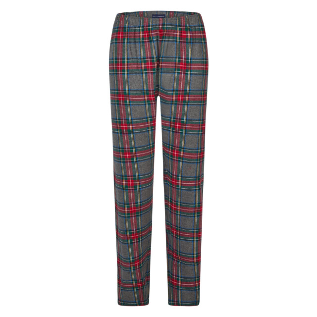 Happy Shorts Dames kerst pyjama set shirt + broek grijs/rood geruit flanel HS-1203-HSW-25-7 large