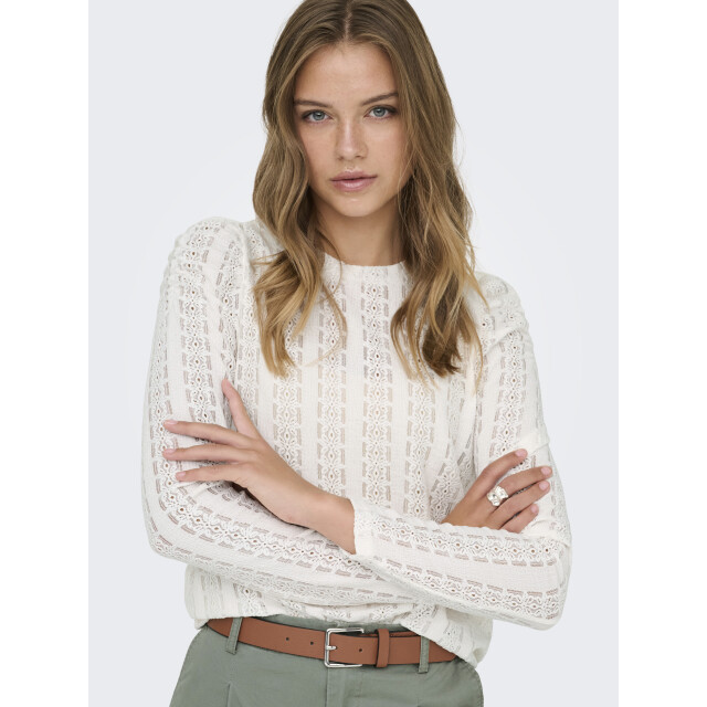 Only onlmelanie l/s o-neck top jrs 15365094 cloud dancer 06615.198.0138 large