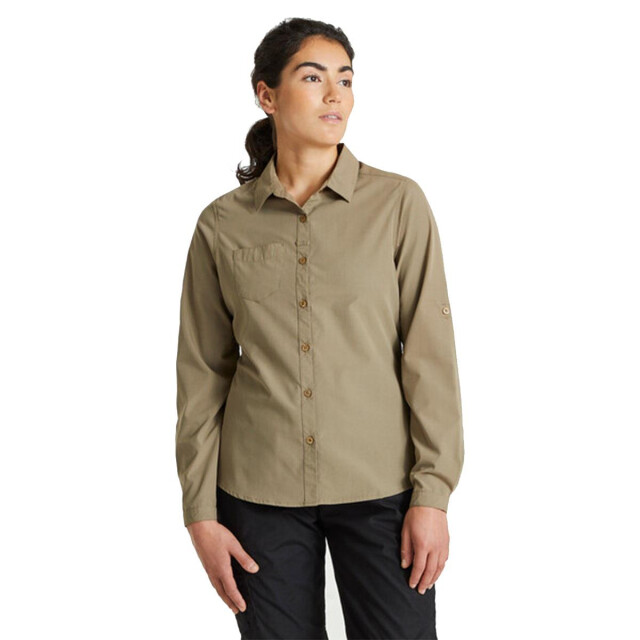 Craghoppers Dames expert kiwi shirt met lange mouwen UTLT473_pebble large