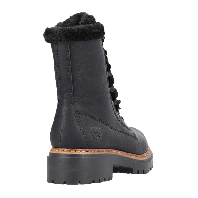 Rieker Dames ecologische leren bontgevoerde enkellaarsjes UTPP6885_black large