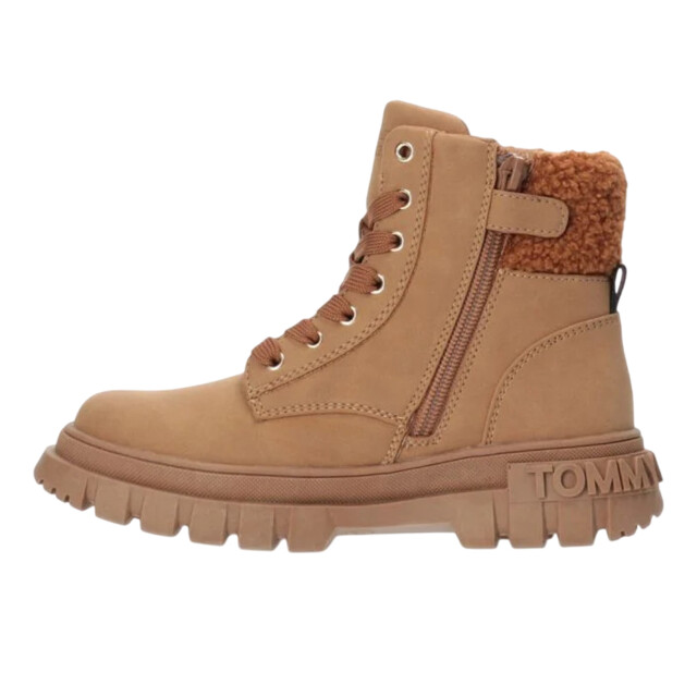 Tommy Hilfiger Dames cognac ecologisch leren enkellaarsjes UTPP6765_brown large