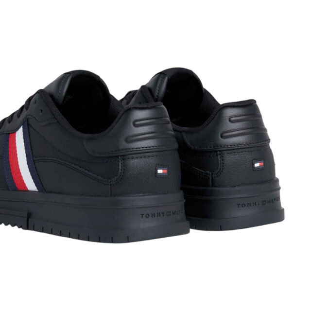 Tommy Hilfiger Heren supercup stripe leren trainers UTPP6779_black large