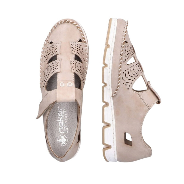 Rieker Dames uitgesneden leren schoenen UTPP6616_brown large