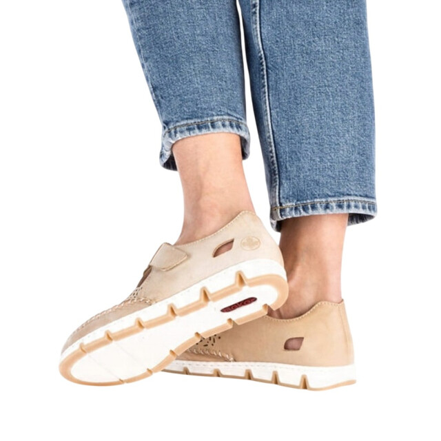 Rieker Dames uitgesneden leren schoenen UTPP6616_brown large