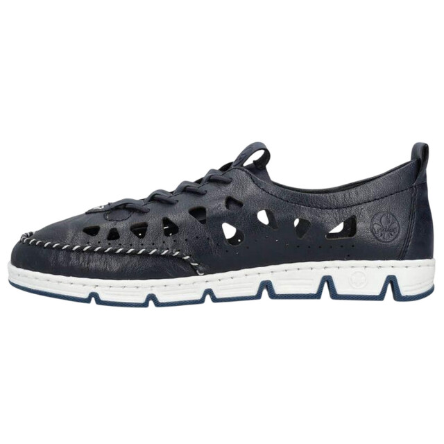 Rieker Dames uitgesneden leren schoenen UTPP6459_navyblue large