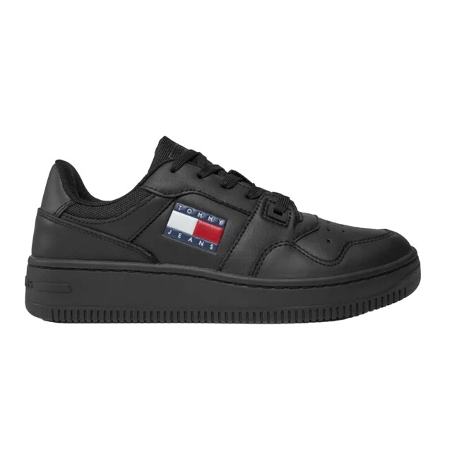 Tommy Hilfiger Dames tjw retro leren basketbalschoenen UTPP6545_black large