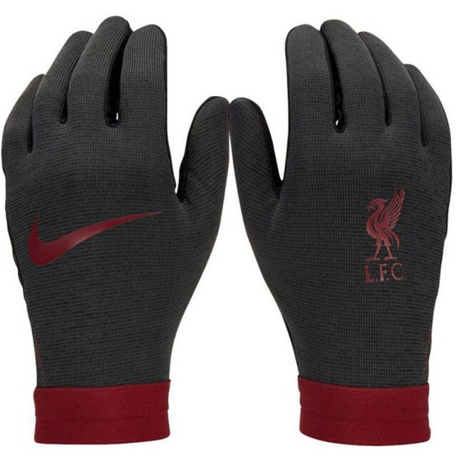 Liverpool FC Volwassen uniseks therma-fit nike winterhandschoenen UTPP3685_blackdarksmokegreyteamred large