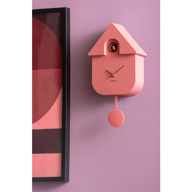 Karlsson wandklok modern cuckoo oro rose tan 3259502 large