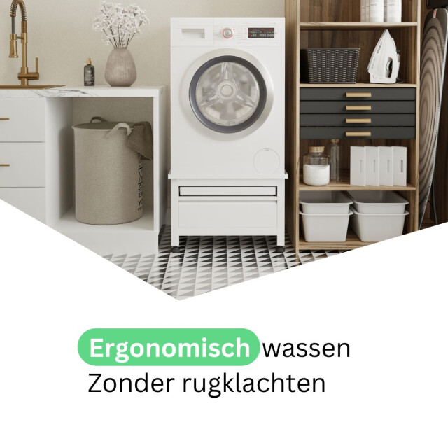 Wasophoogte Wasmachine verhoger – novapro met lade en plateau wit 3390528 large