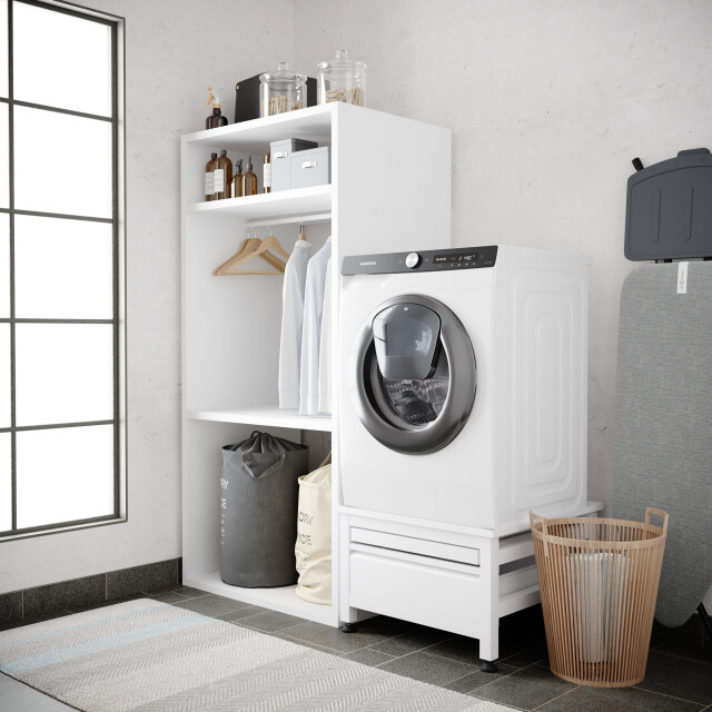 Wasophoogte Wasmachine verhoger – novapro met lade en plateau wit 3390528 large