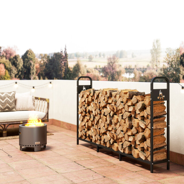 4goodz Haardhoutrek met cover 300kg 199x30x121cm - 3389880 large