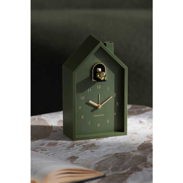 Karlsson wekker modern cuckoo oro luxury green 3259490 large