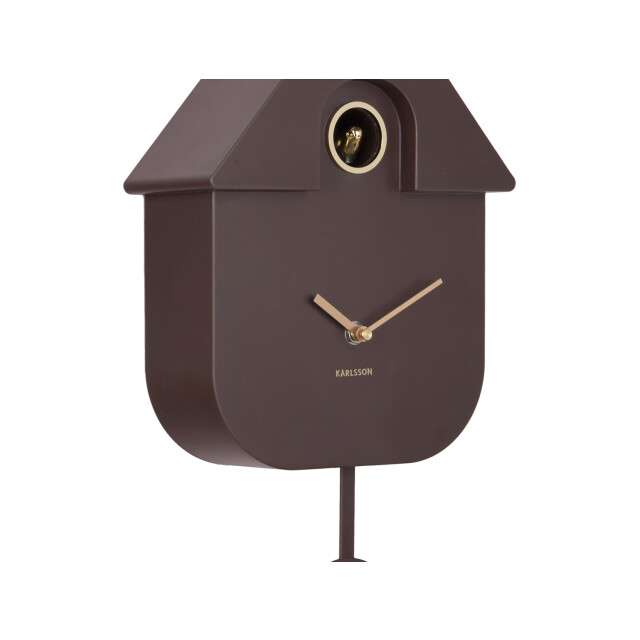 Karlsson wandklok modern cuckoo oro earth brown 3259501 large