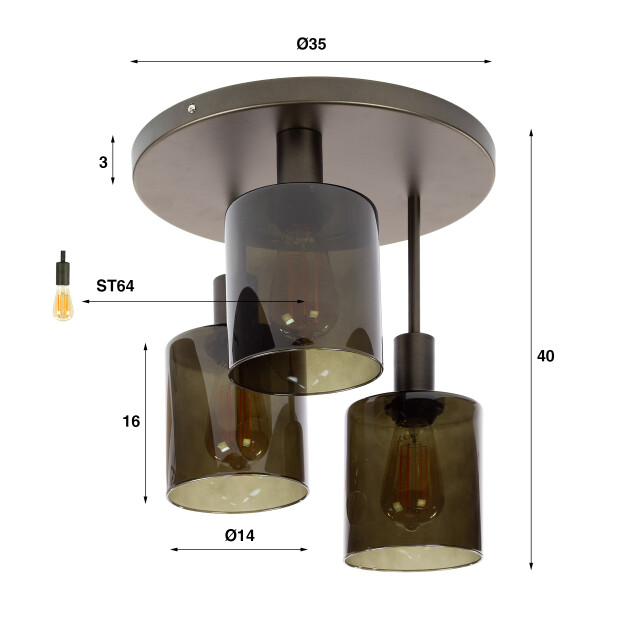 Hoyz plafondlamp sepiora 3l 3275187 large