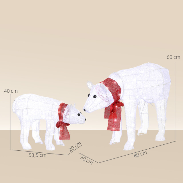 4goodz Set 2st kerstfiguur ijsberen met led verlichting 140 led 3392414 large