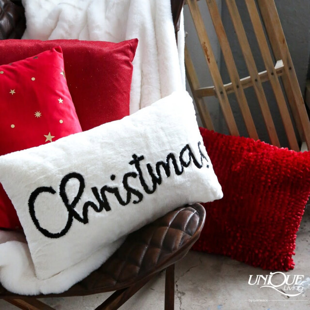 Unique Living sierkussen white xmas 53x53cm - 3393460 large