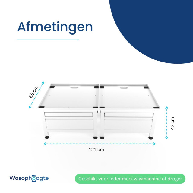 Wasophoogte Wasmachine verhoger – novapro met lade en plateau – 3392456 large