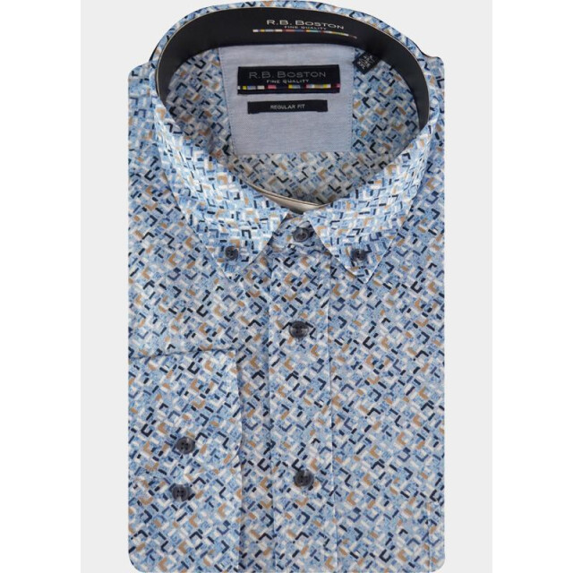 R.B. Boston Casual hemd lange mouw regular fit 100% cotton 527670/617 191351 large