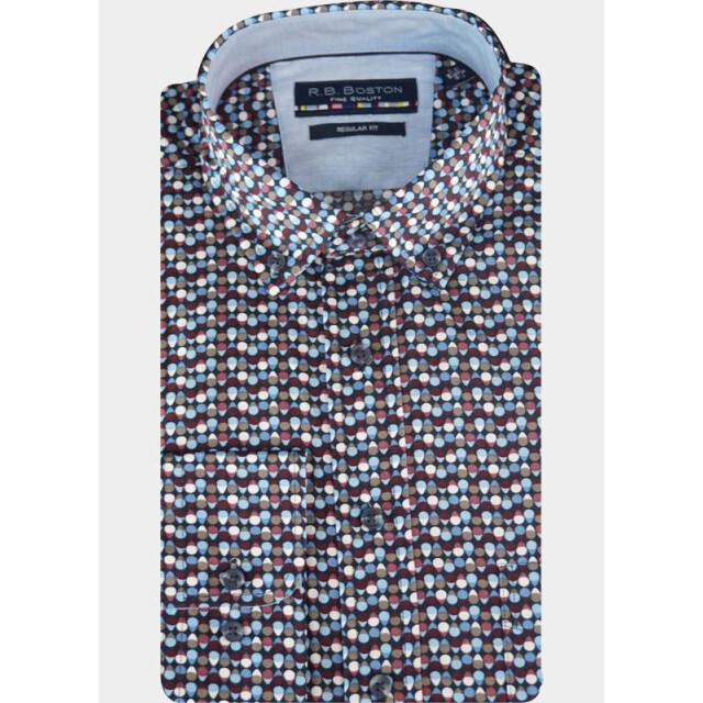 R.B. Boston Casual hemd lange mouw regular fit 100% cotton 527670/402 191336 large
