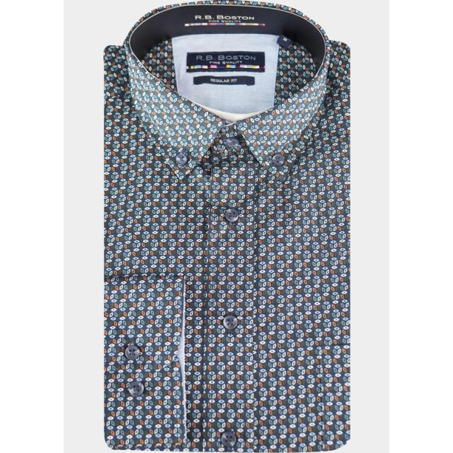 R.B. Boston Casual hemd lange mouw regular fit 100% cotton 527670/706 191342 large