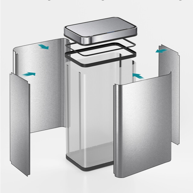 4goodz Sensorprullenbak rechthoek 60l 27x39x66cm - 3399499 large