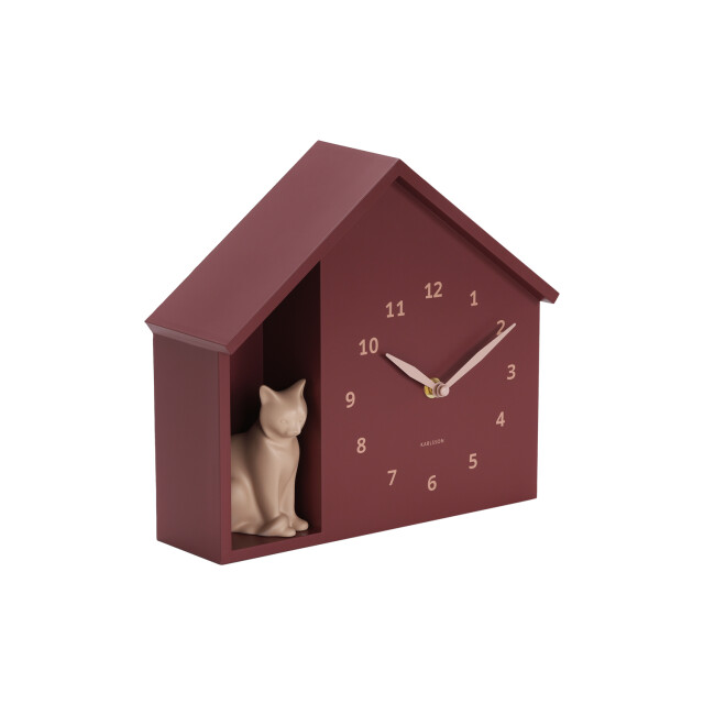 Karlsson wandklok siting cat bordeaux- Ø24,9cm 3259479 large