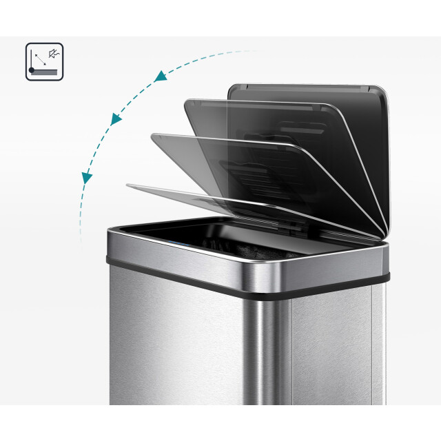 4goodz Sensorprullenbak rechthoek 60l 27x39x66cm - 3399499 large