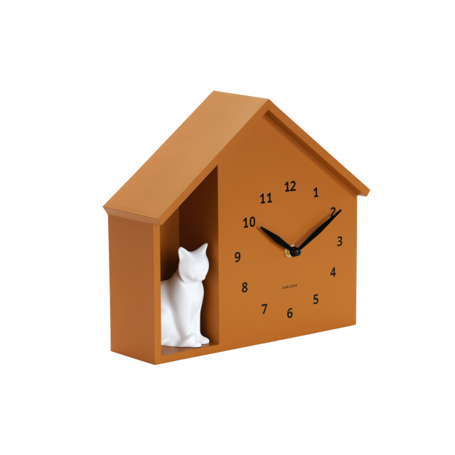 Karlsson wandklok siting cat oker- Ø24,9cm 3259481 large
