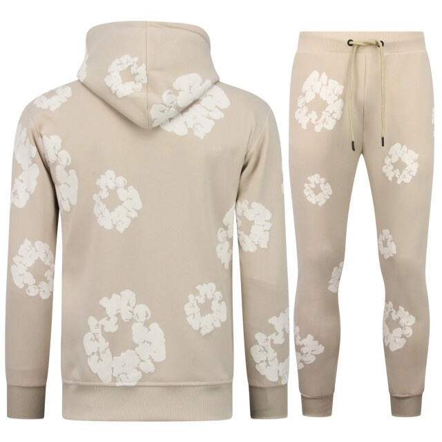 Top-Star Dik geweven trainingspak met bloemen all over bloemenpak FF-5991 large
