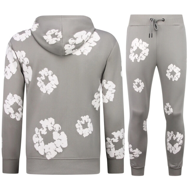 Top-Star Dik geweven trainingspak met bloemenprint all over print bloemenpak FF-5991 large