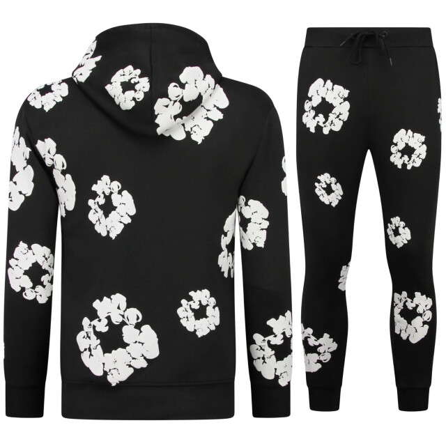 Top-Star Dik geweven trainingspak met bloemenprint all over print bloemenpak FF-5991 large