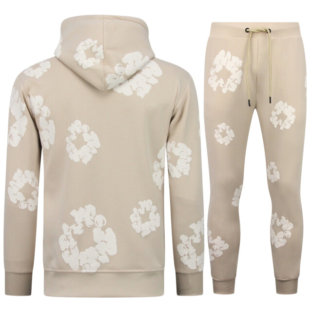 Top-Star Dik geweven trainingspak met bloemen all over bloemenpak FF-5991 large