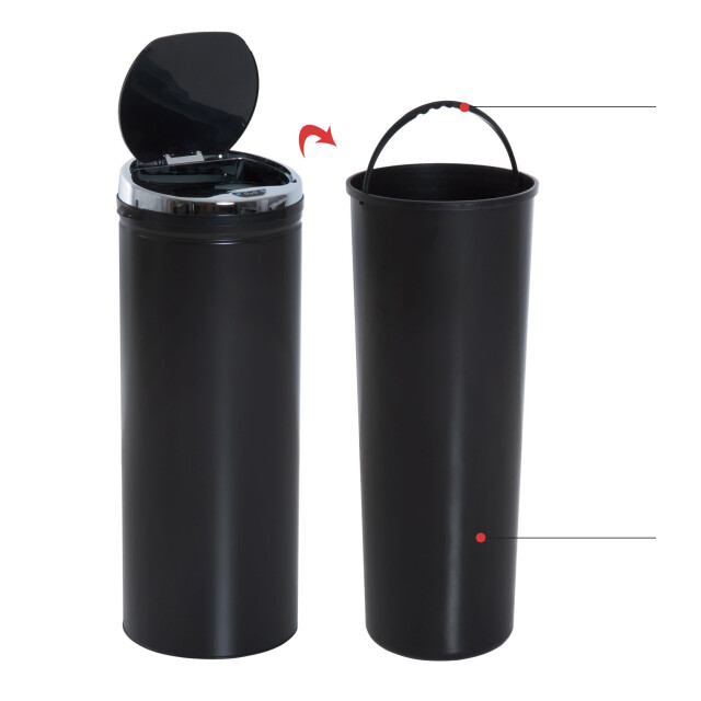 4goodz Sensorprullenbak rond uitneembare binnenbak 42 liter /zilver 3401649 large