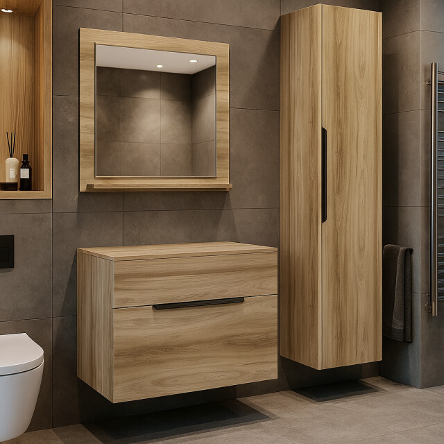 Badplaats Badkamermeubel set cali 60 x 35 cm - badmeubel met spiegel en 3180922 large