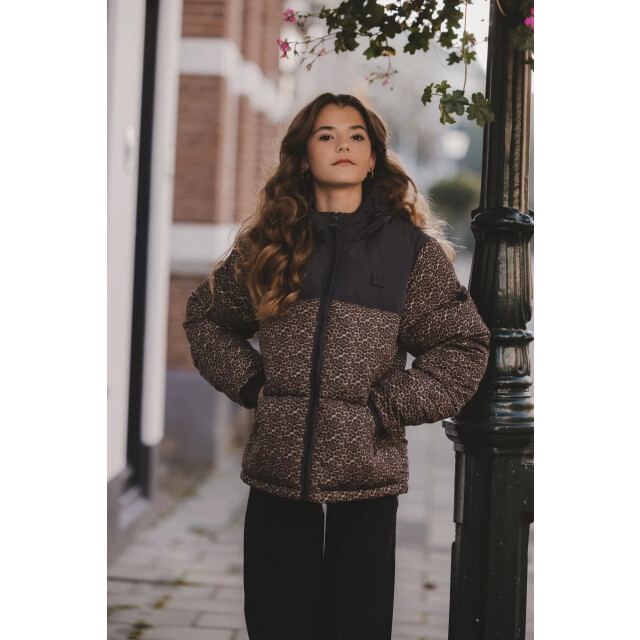 Looxs Revolution Bomber hooded winterjas panther voor meisjes in de kleur 2531-5211-925 large