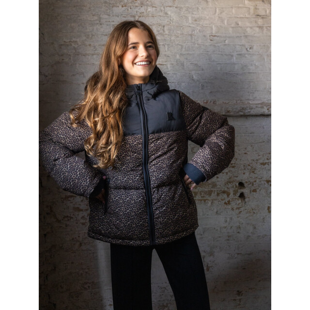 Looxs Revolution Bomber hooded winterjas panther voor meisjes in de kleur 2531-5211-925 large