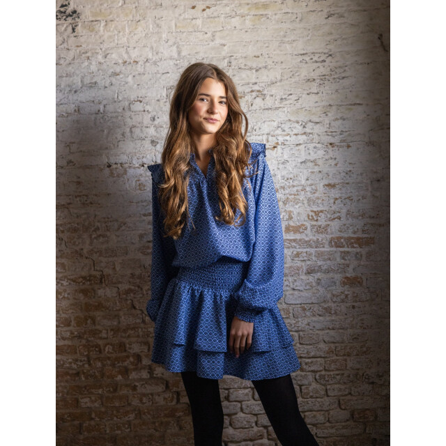 Looxs Revolution Blouse print blue voor meisjes in de kleur 2531-5121-881 large