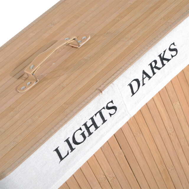 4goodz Wasmand bamboe met deksel 2 vakken 100 liter - 3404379 large