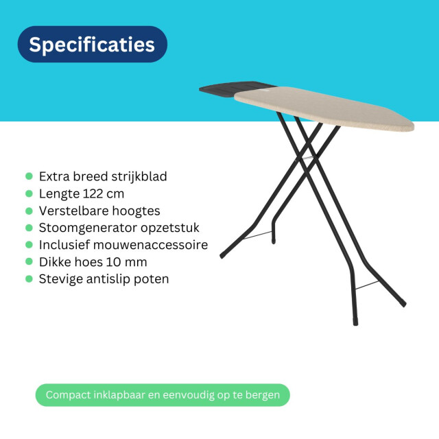 Wasophoogte Strijkplank, extra breed, 122*38 cm (l*b) 3264696 large