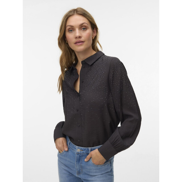 Vero Moda Vmherdis ls shirt wvn btq ga antraciet 4309.85.0008 large